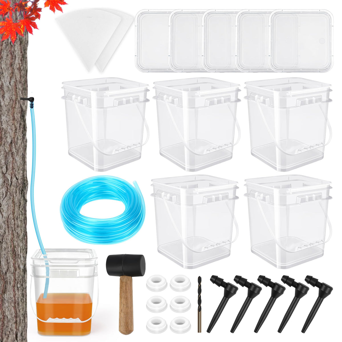 Coolrunner Maple Syrup Tapping Kit with black taps for home sap collection