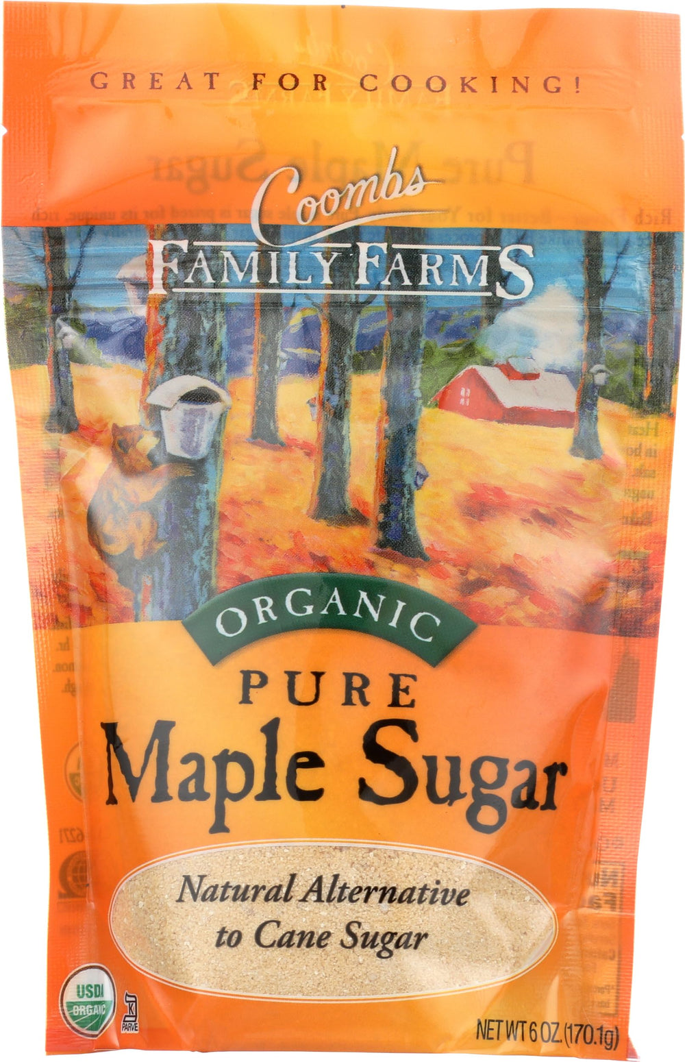 Coombs Family Farms maple sugar in a jar, pure sweetness for pantry staples.