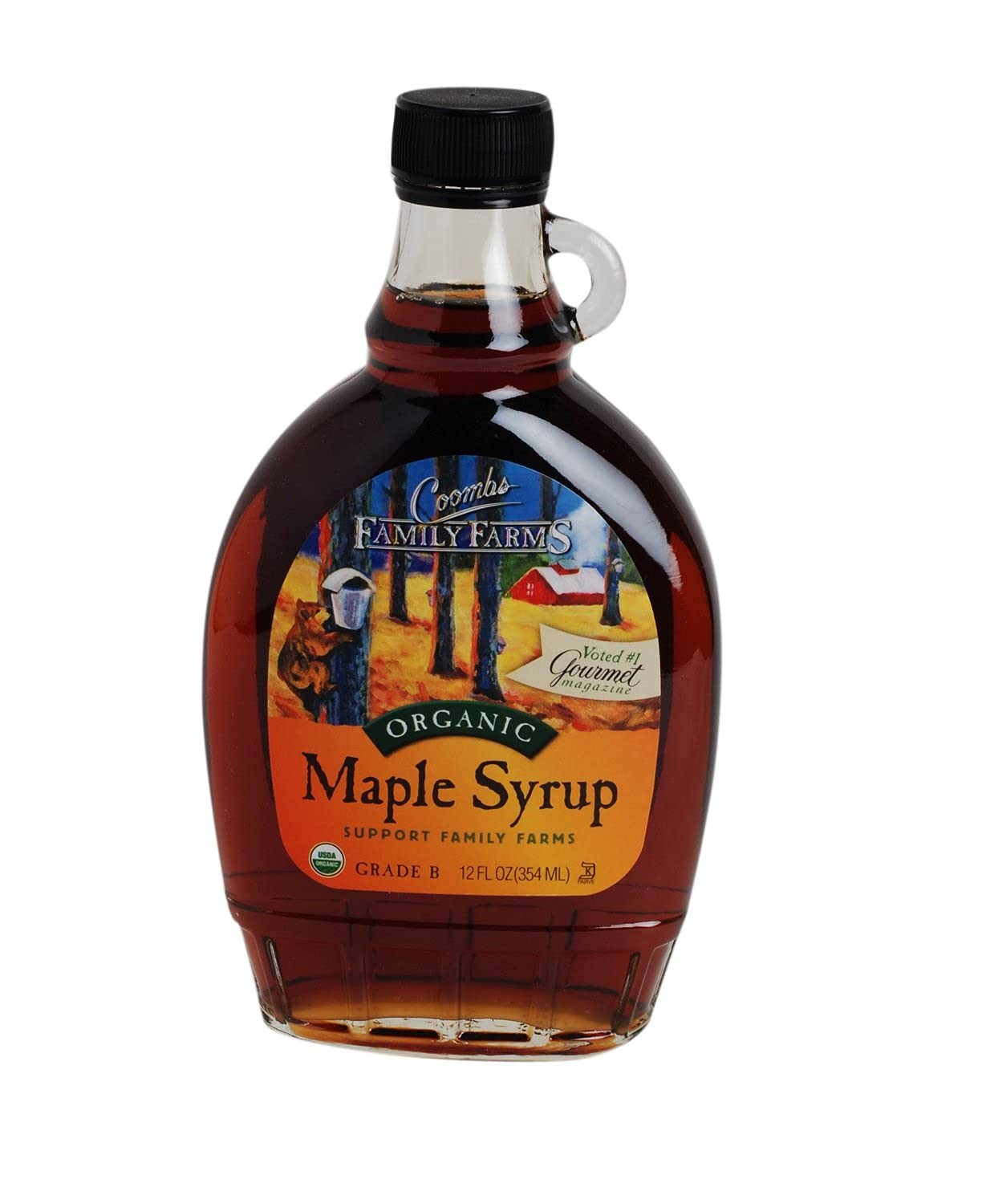 Coombs Maple Syrup Grade A Dark bottle pour enhances breakfast flavor