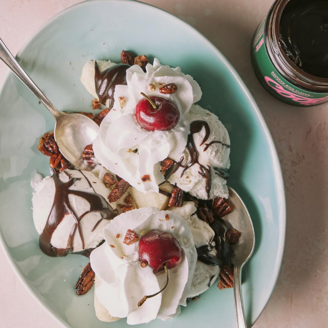 Coop's hot fudge sauce drizzle over coffee for a chocolate boost