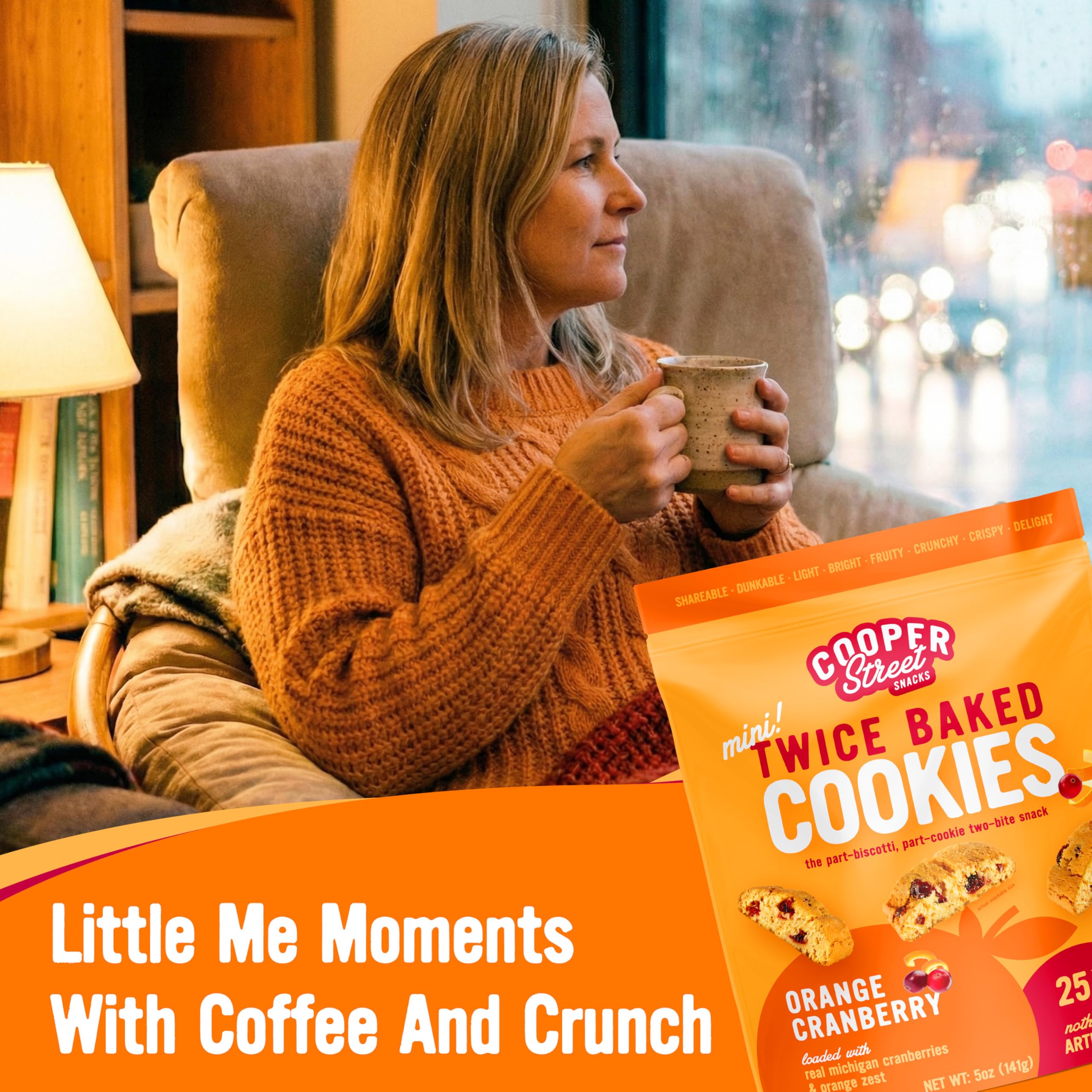 Cooper Street 5oz snack biscotti pack, convenient anytime bite.