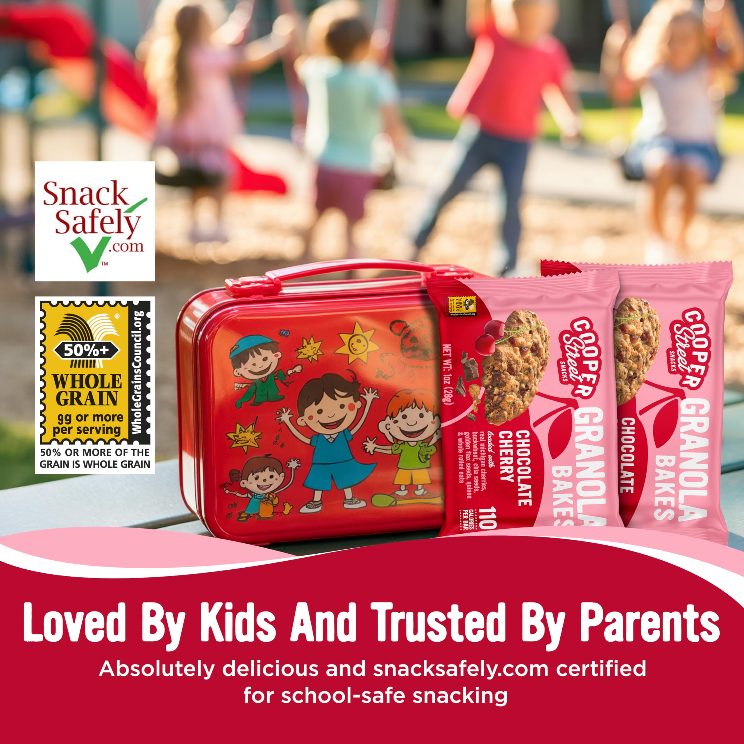 Cooper Street allergen-free label emphasizes nut-free and dairy-free ingredients.