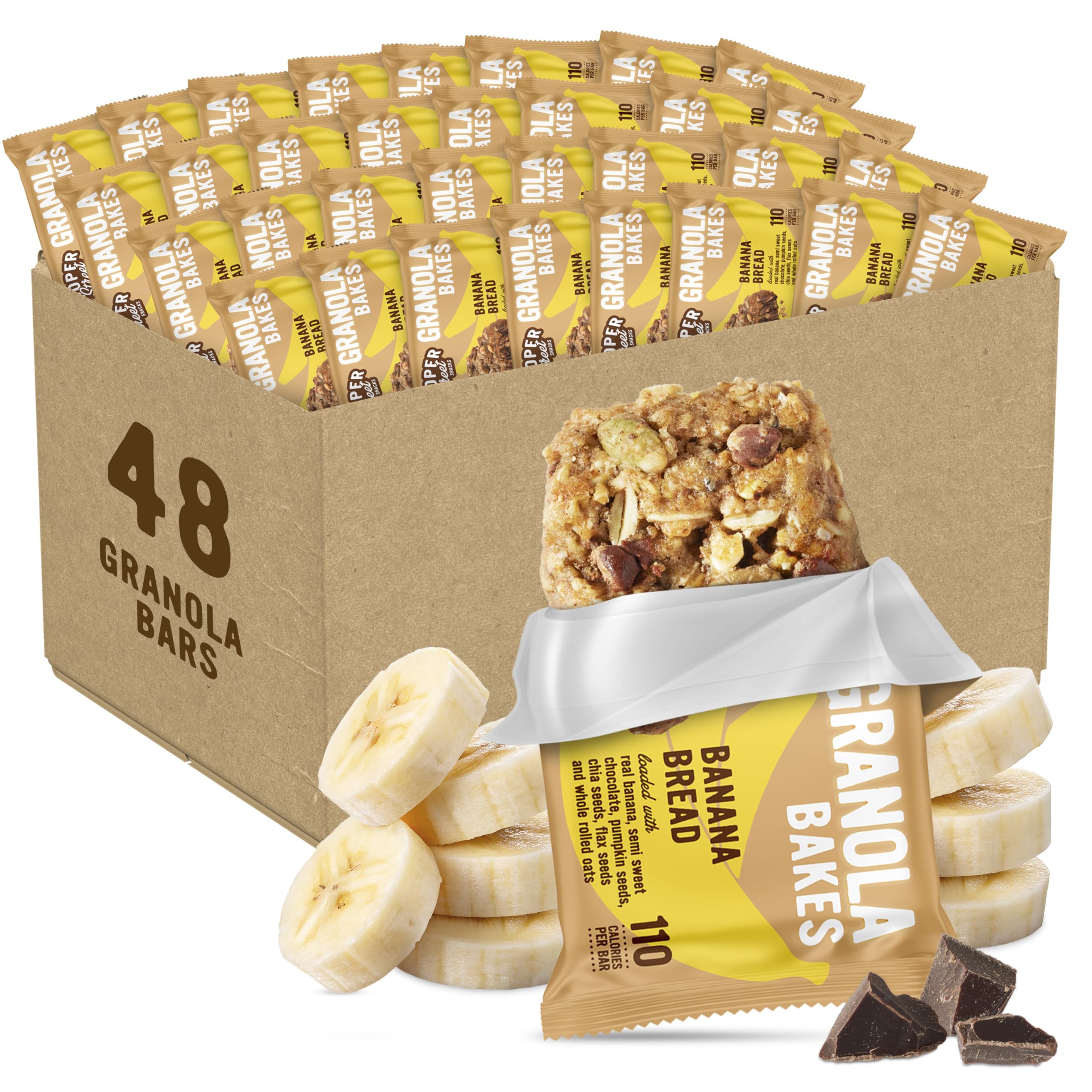 Cooper Street Banana Bread Granola Bar with soft-chewy texture for on-the-go snacking.