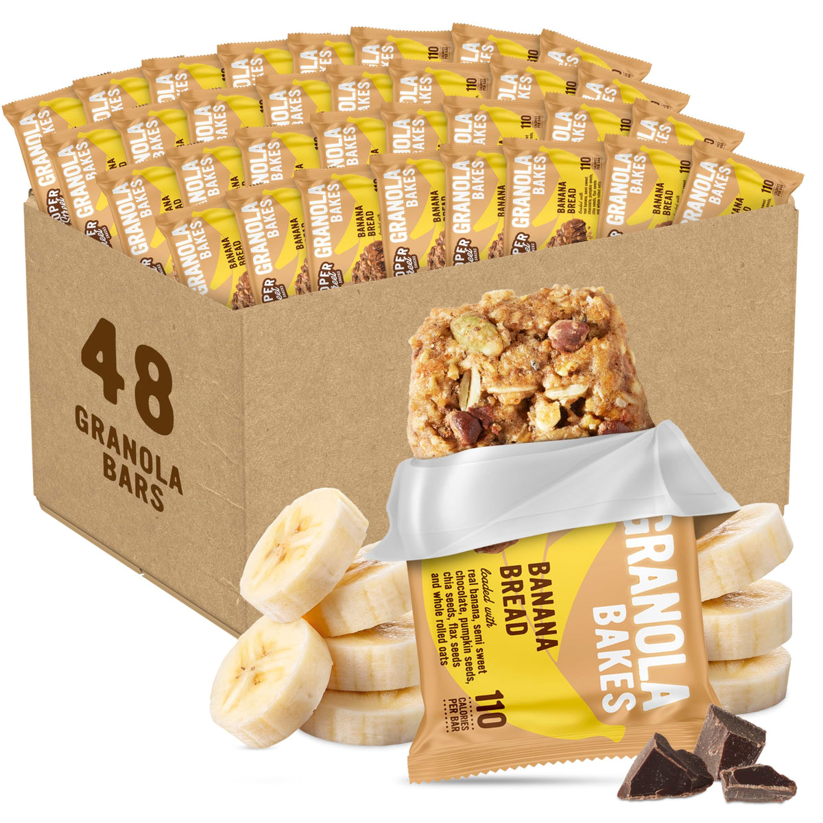 Cooper Street Banana Bread Granola Bar with soft-chewy texture for on-the-go snacking.
