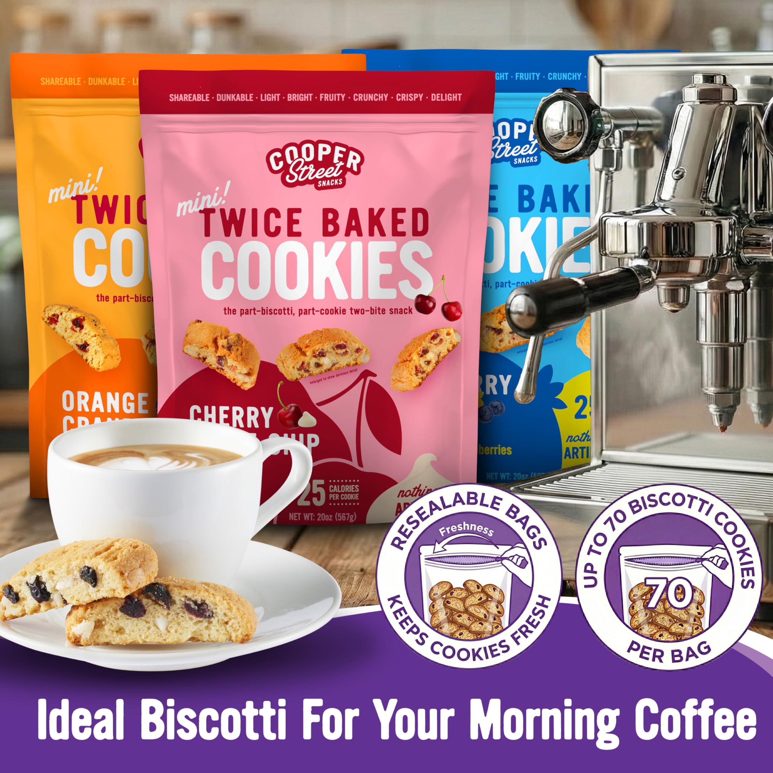 Cooper Street biscotti 20oz pack—value trio designed for sharing.