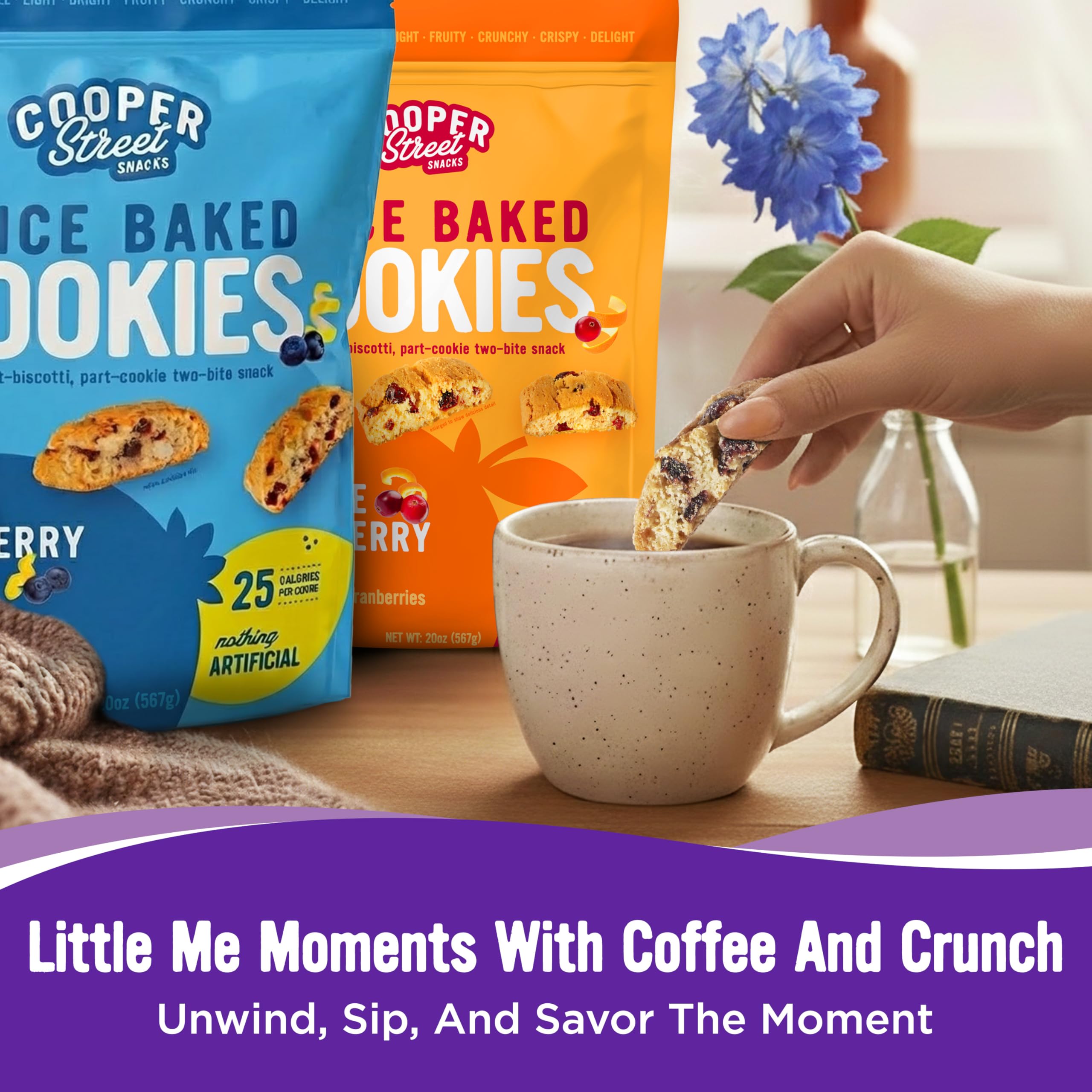 Cooper Street biscotti on plate—dairy-free snack option for any time.