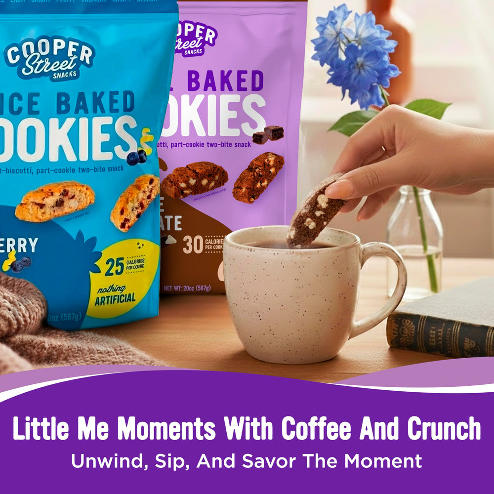Cooper Street Biscotti packaging showing four flavors