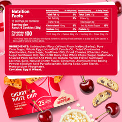 COOPER STREET cherry white chip biscotti closeup with real Michigan cherries.