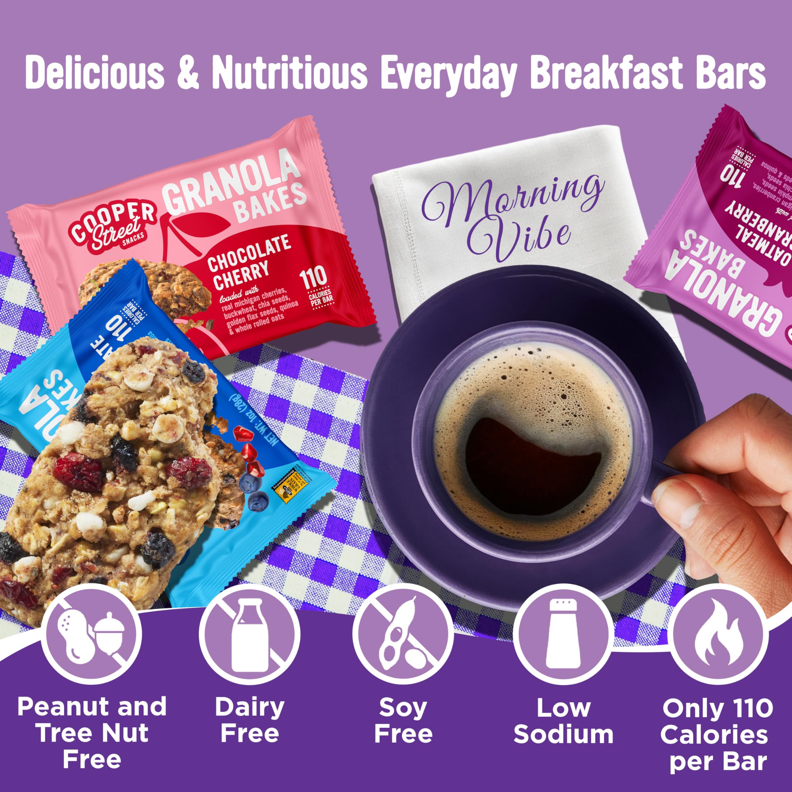 Cooper Street Granola Bakes box open displays 18-count pack ready to enjoy.