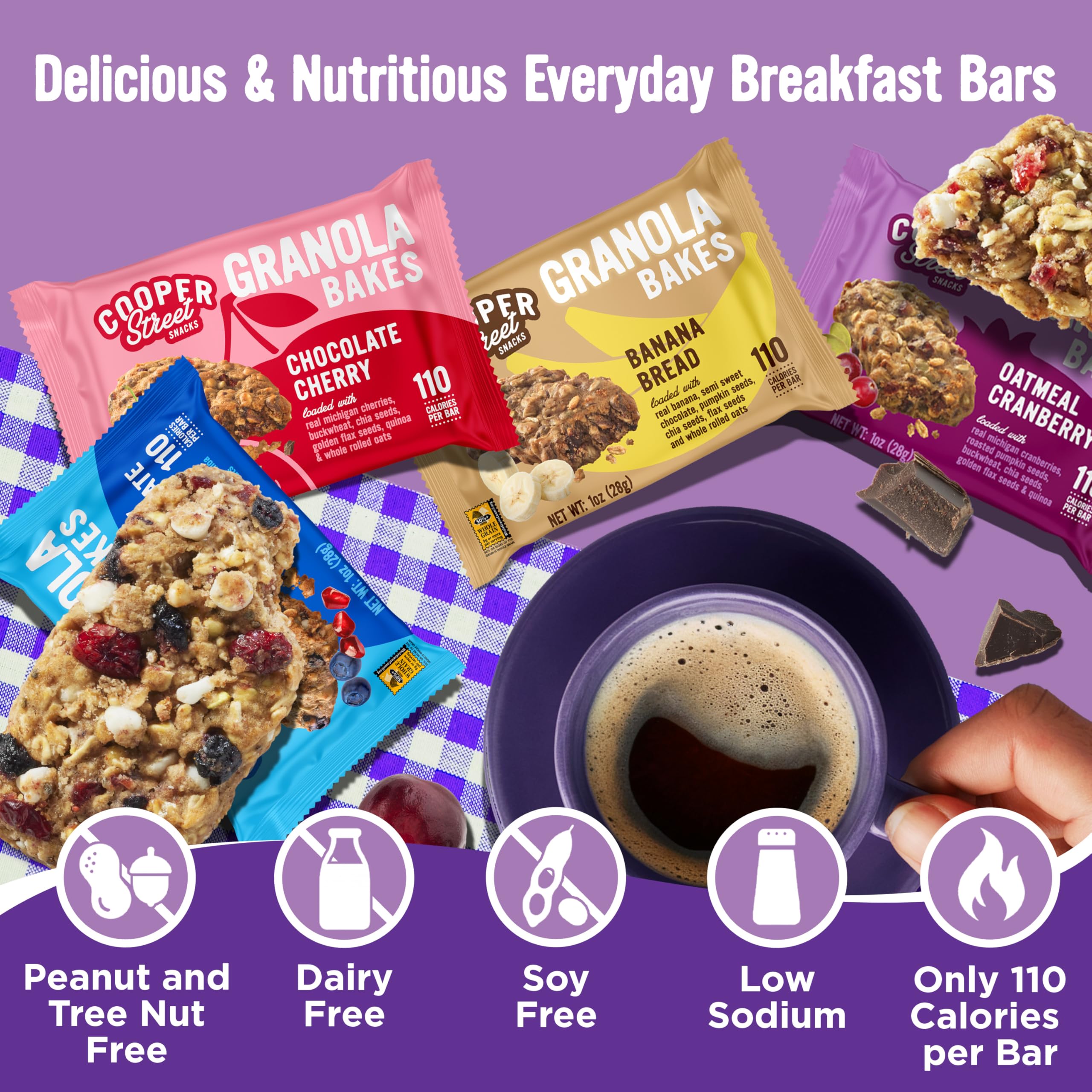 Cooper Street Granola Bakes individually wrapped bars for portion control
