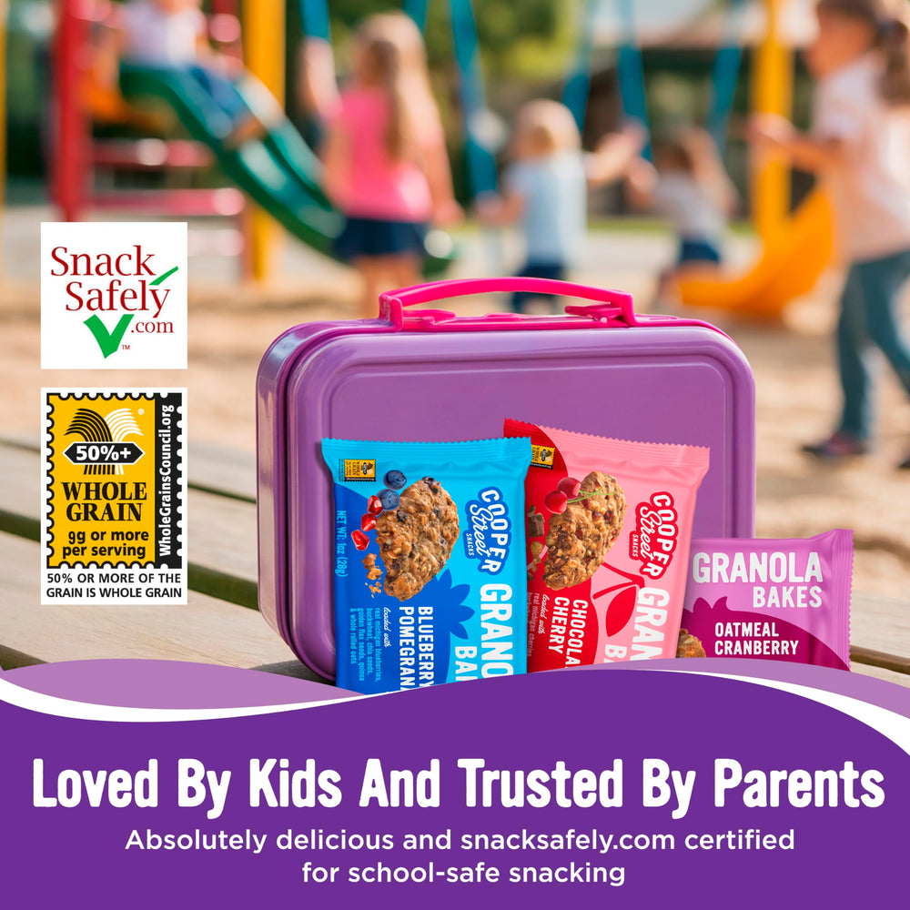 Cooper Street Granola Bakes Individually Wrapped bars for convenient school, work, or travel.