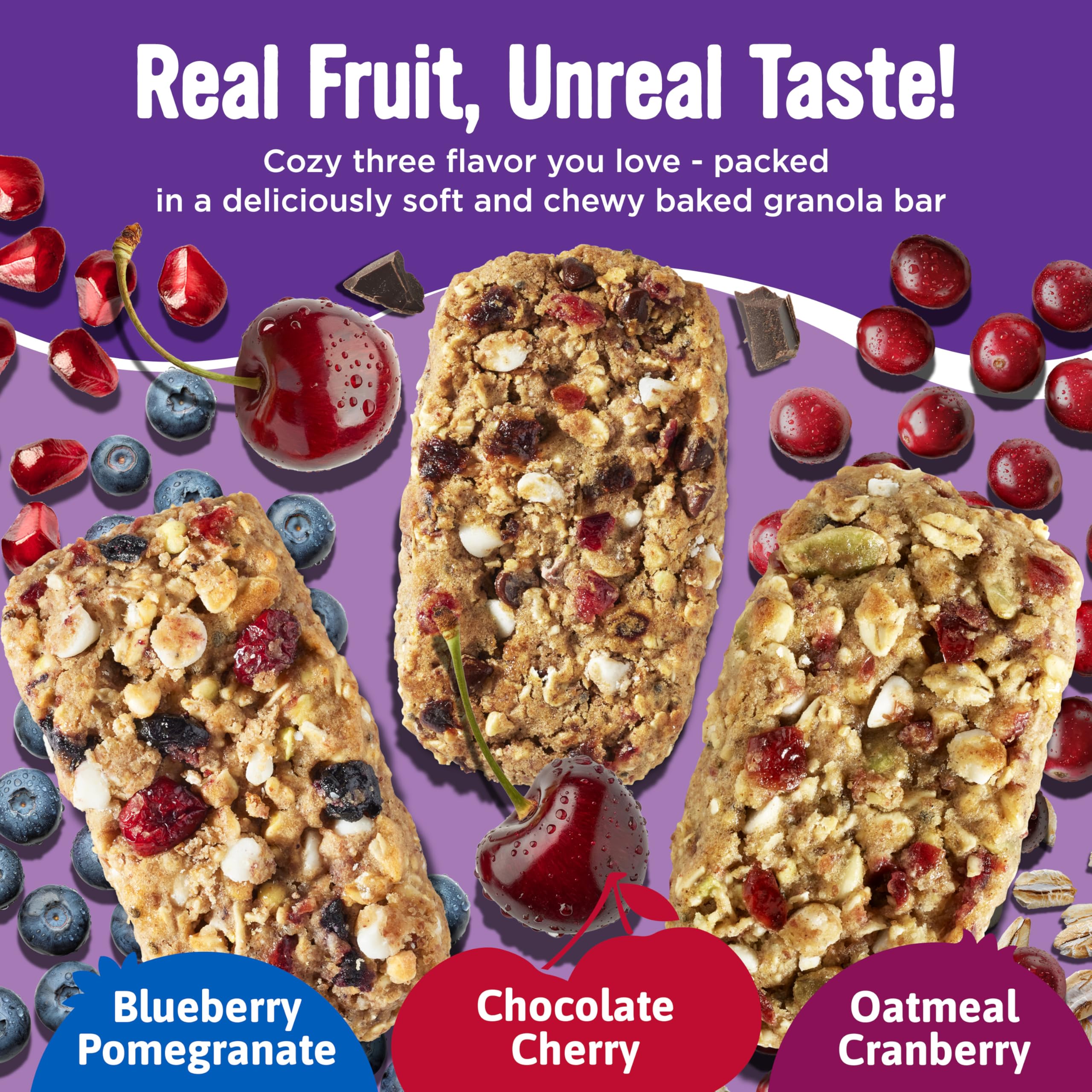 Cooper Street Granola Bakes Oatmeal Cranberry bars offer wholesome oats and tart fruit in a handheld snack.