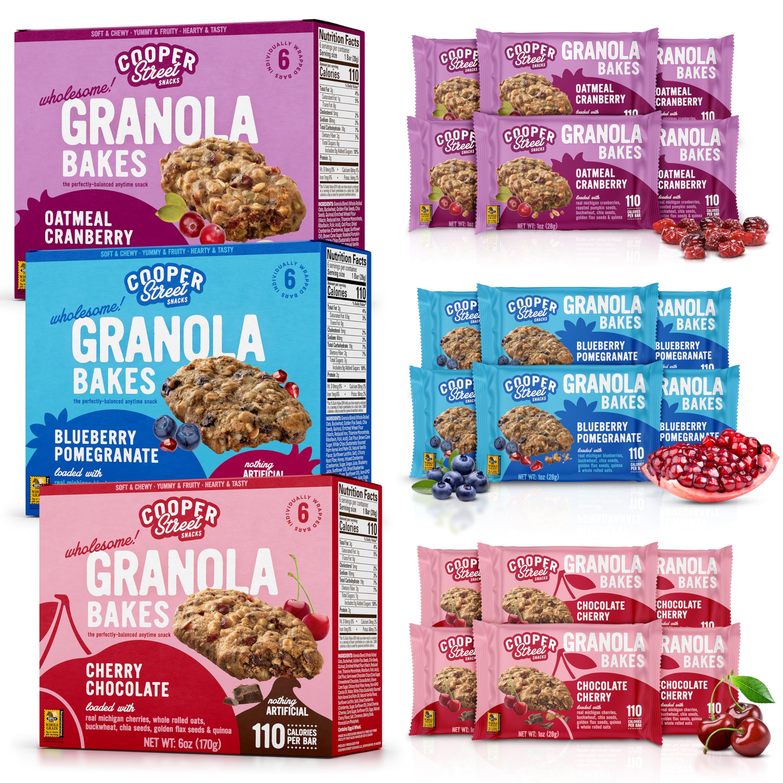 Cooper Street Granola Bakes variety pack view, ideal for on-the-go snacking.
