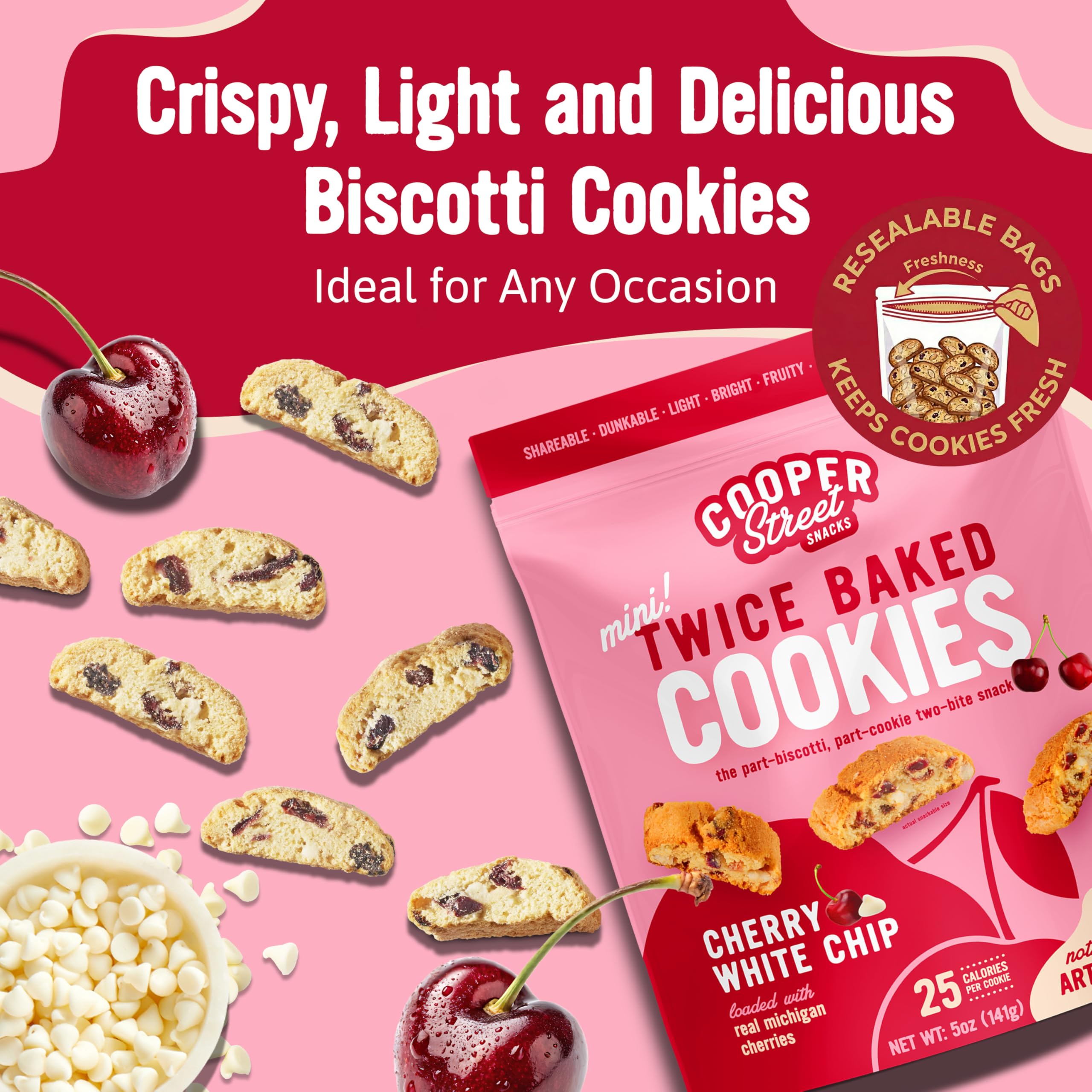 Cooper Street light crispy texture biscotti perfect for on-the-go snacking