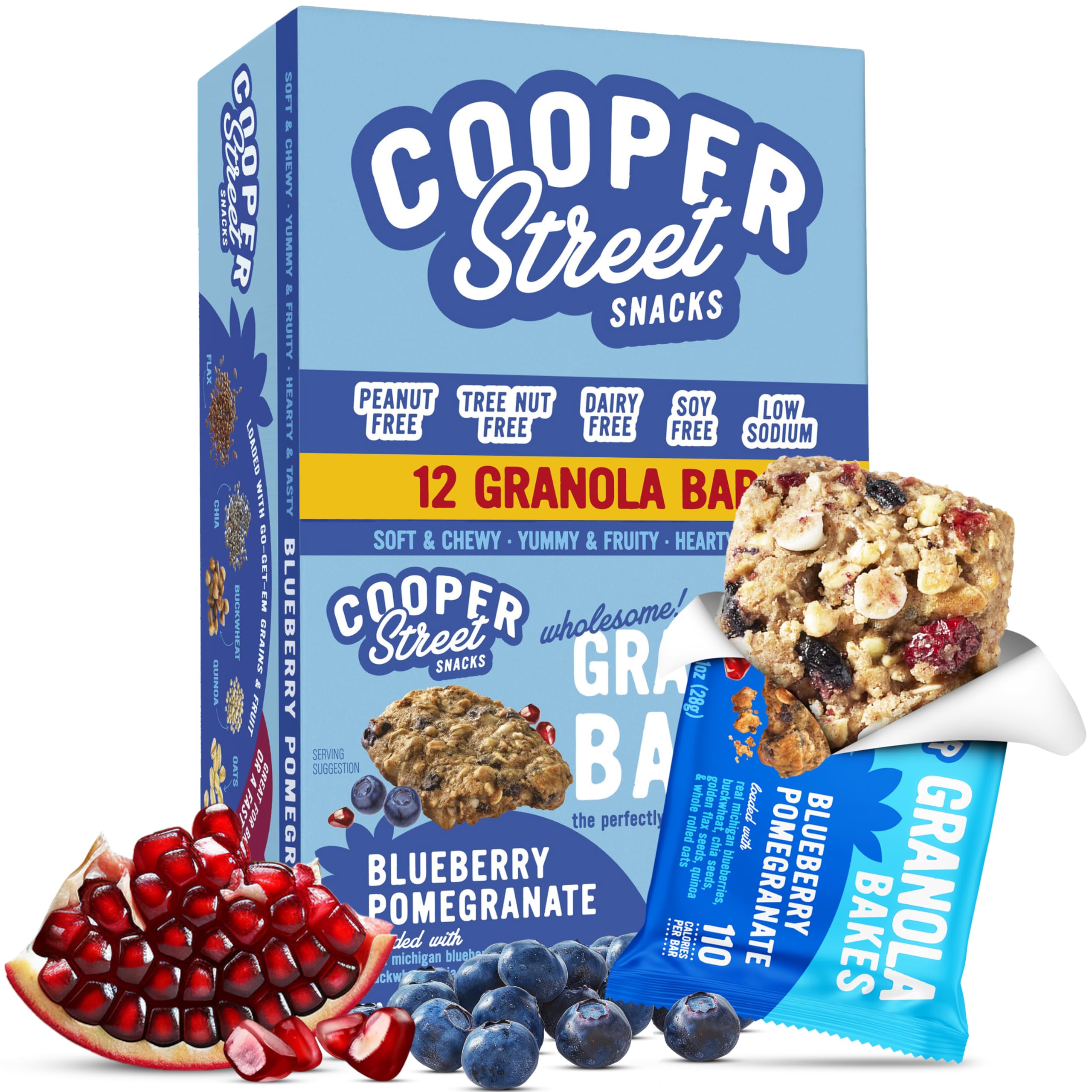 Cooper Street packaging with 12 granola bars ready for on-the-go snacking.
