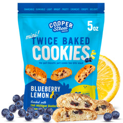 Cooper Street Twice Baked Lemon Blueberry Biscotti pack, crisp and flavorful for snacking.