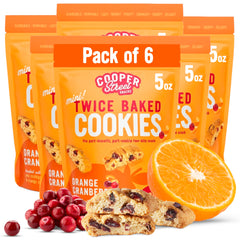 Cooper Street Twice Baked Orange Cranberry Biscotti close-up, crispy texture with real fruit, ideal with coffee.