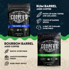 Coopers Cask Coffee being poured to brew a smooth bourbon-infused cup