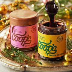 Coop's Original Sundae-assembly, indulgent drizzles over scoops for restaurant-style dessert at home.
