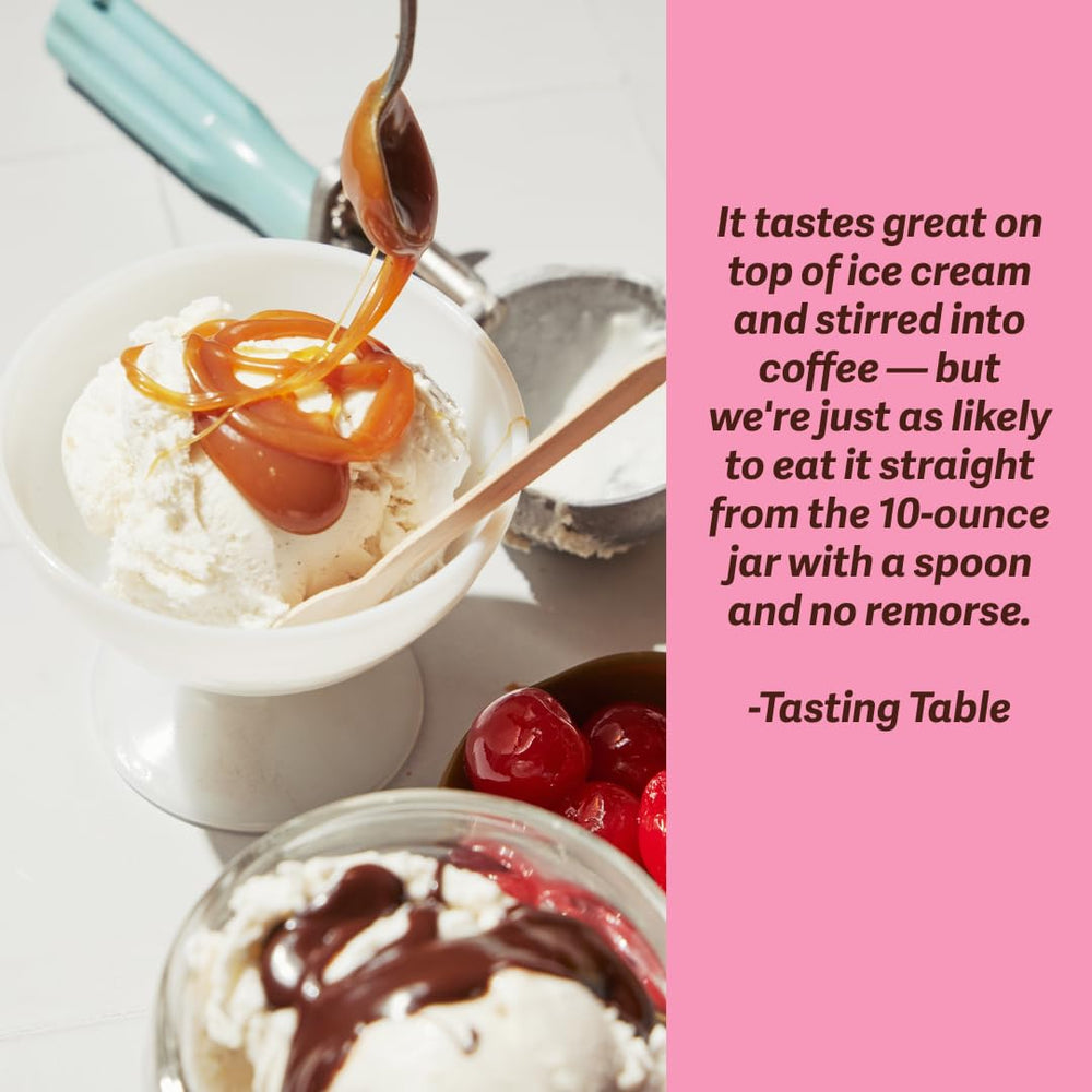 Coop's Salted Caramel Sauce on a layered parfait for versatility