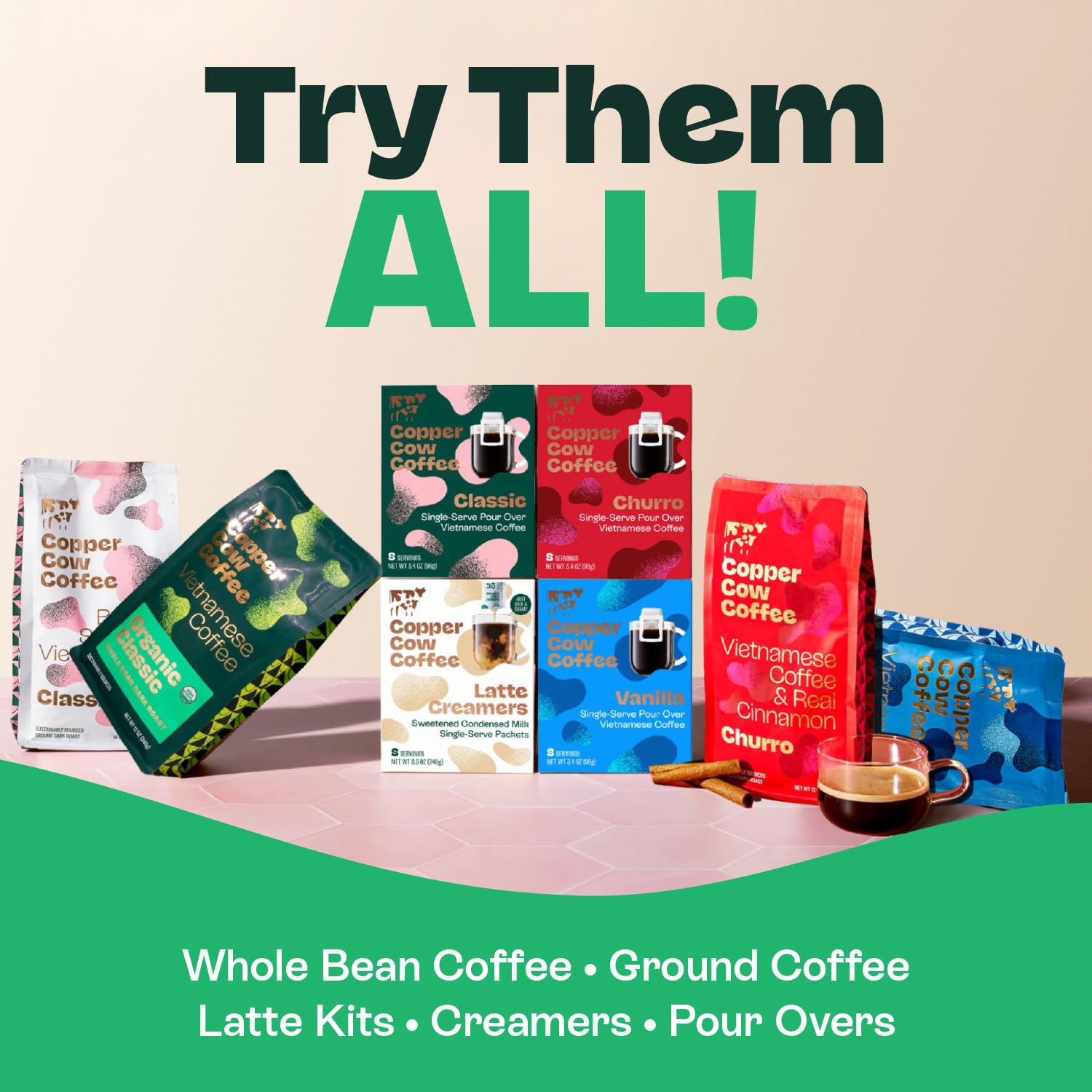 Copper Cow Coffee premium Vietnamese option for bold, satisfying cups.
