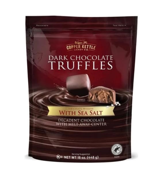 Copper Kettle dark chocolate truffles with sea salt for festive gifting.