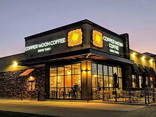 Copper Moon labels highlight gluten-free, mold-free, allergen-free benefits.