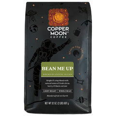 Copper Moon light roast coffee bag showing balanced flavor for mornings