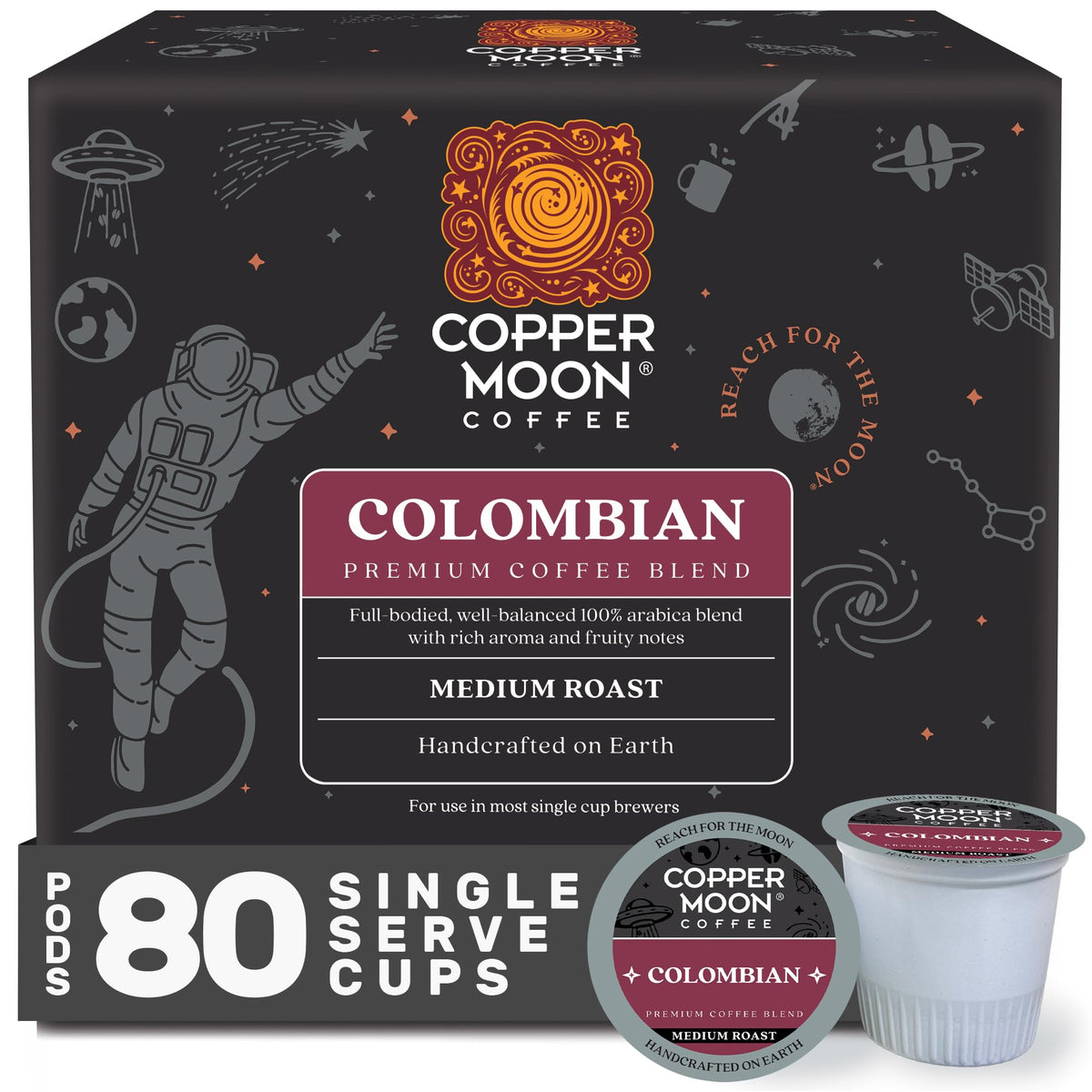 Copper Moon pod in a Keurig display for quick, single-serve convenience.