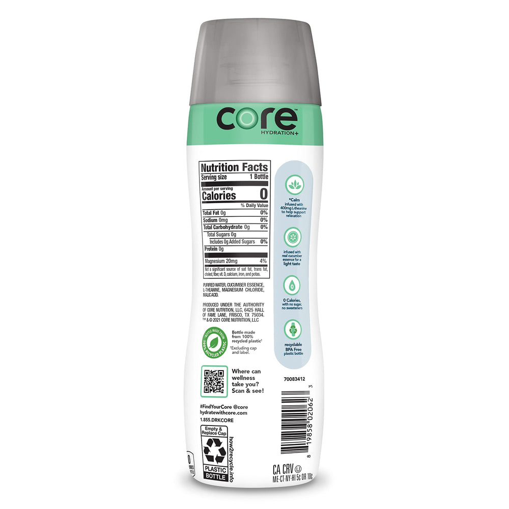Recyclable BPA-free Core Hydration+ Calm bottle for sustainability