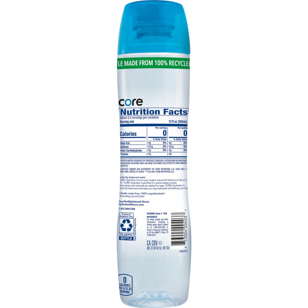 Core Hydration bottle wide-mouth opening for quick refills and sips.