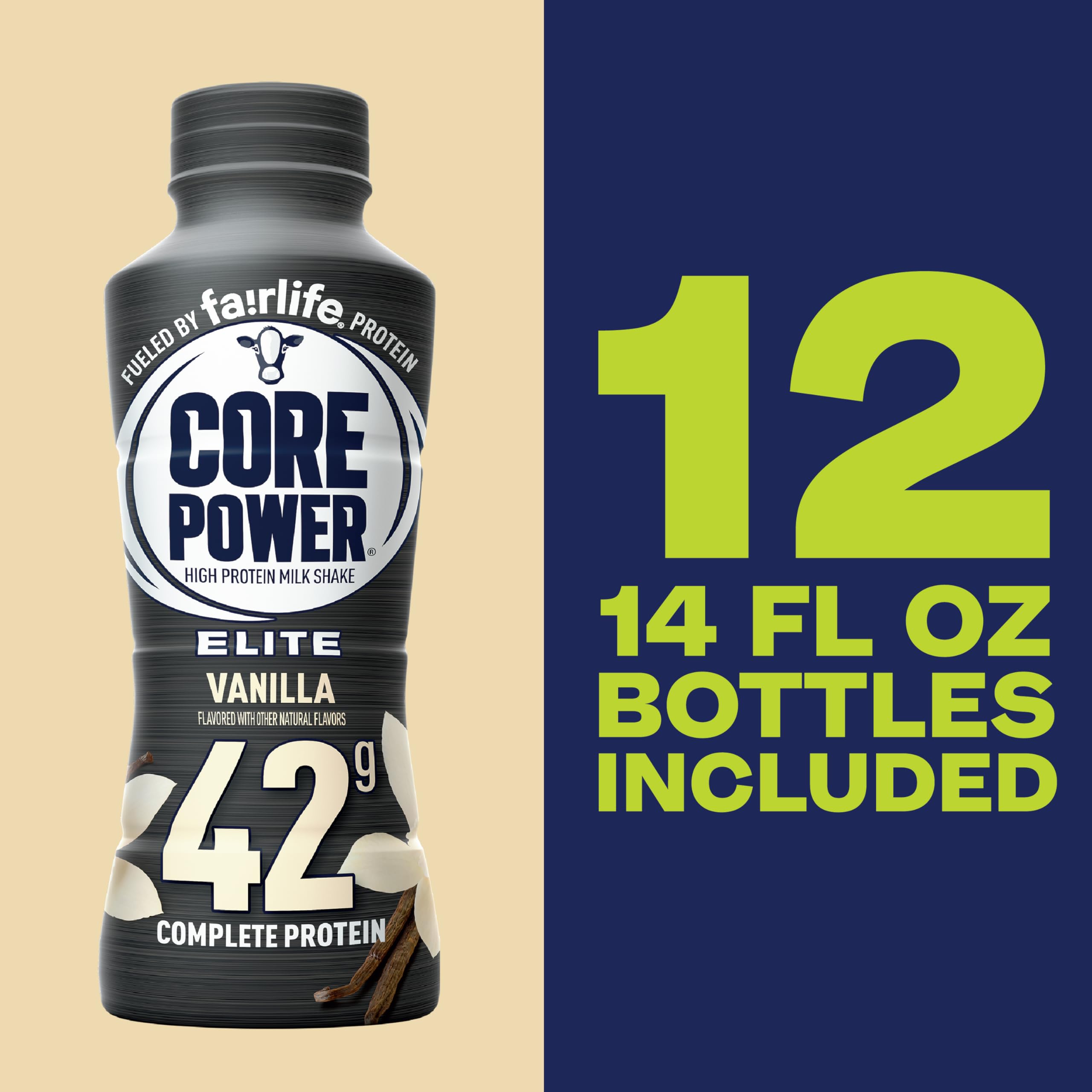 Fairlife ultra-filtered milk base powers Core Power Elite Vanilla.