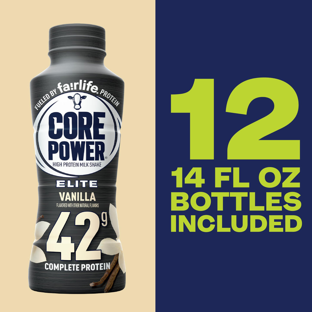 Fairlife ultra-filtered milk base powers Core Power Elite Vanilla.