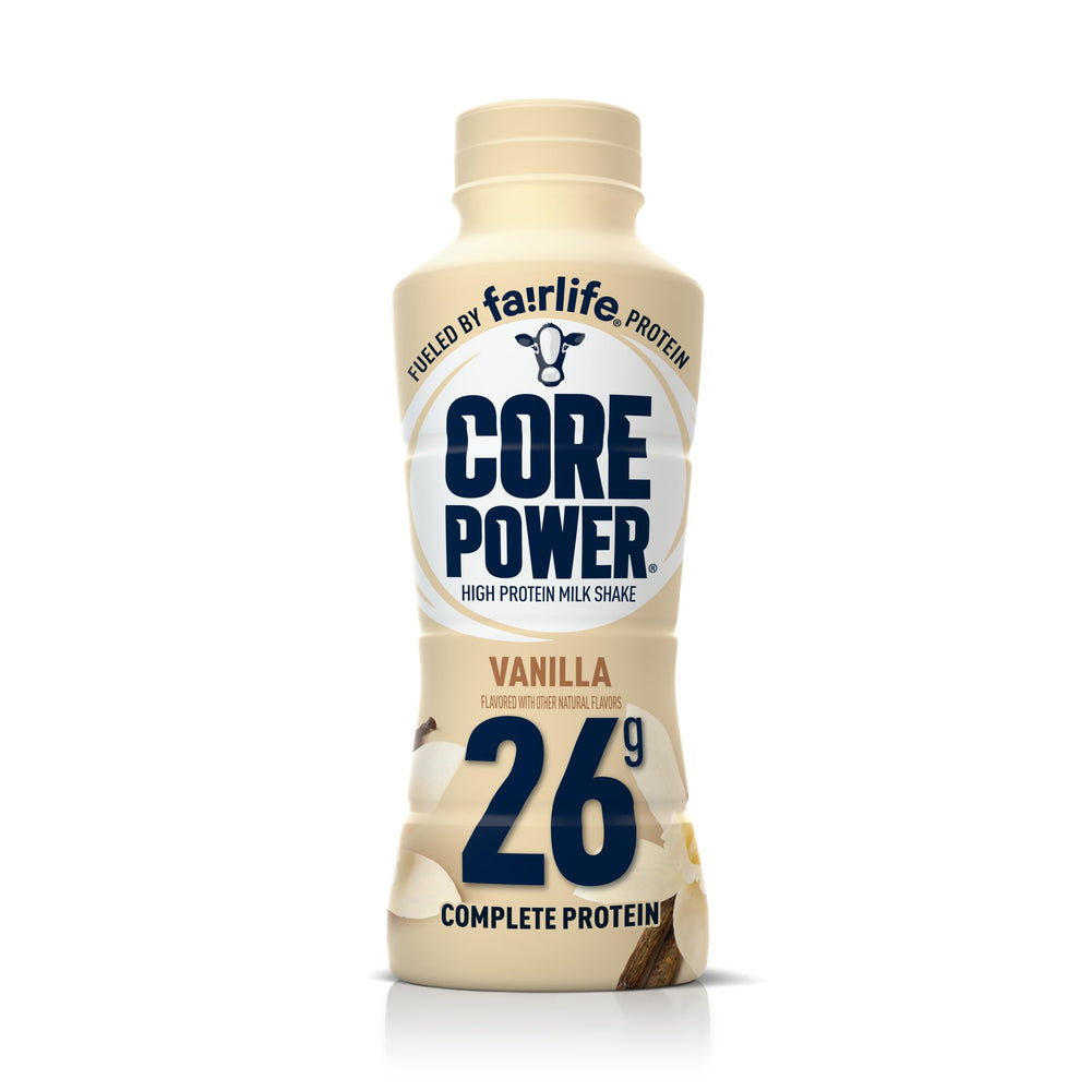 Core Power high-protein shake vanilla bottle front for on-the-go fueling