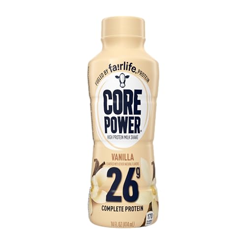 Core Power high-protein shake vanilla bottle side view
