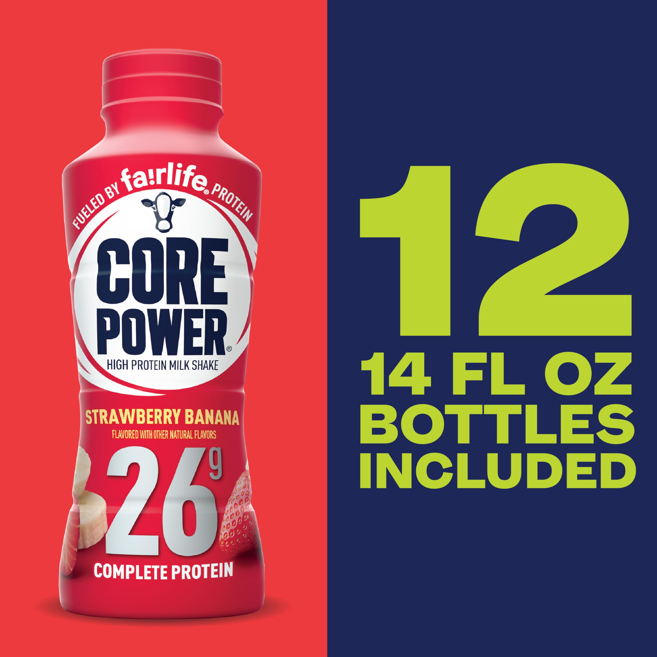 Core Power Strawberry Banana nutrition info shows 26g protein and 170 calories