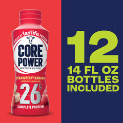 Core Power Strawberry Banana nutrition info shows 26g protein and 170 calories