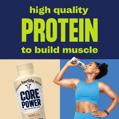 Core Power Vanilla bottle nutrition label highlighting 170 calories and 5g sugar