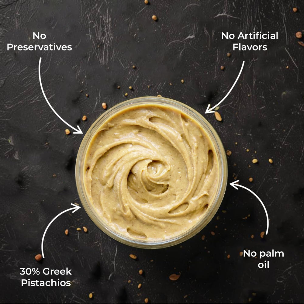CORINTO pistachio cream spread used as a dessert topping for smooth flavor.