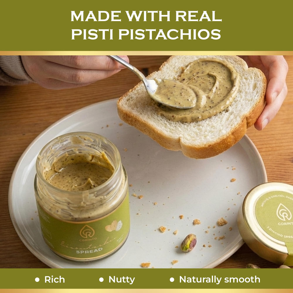 CORINTO pistachio cream spread gluten-free vegan option.