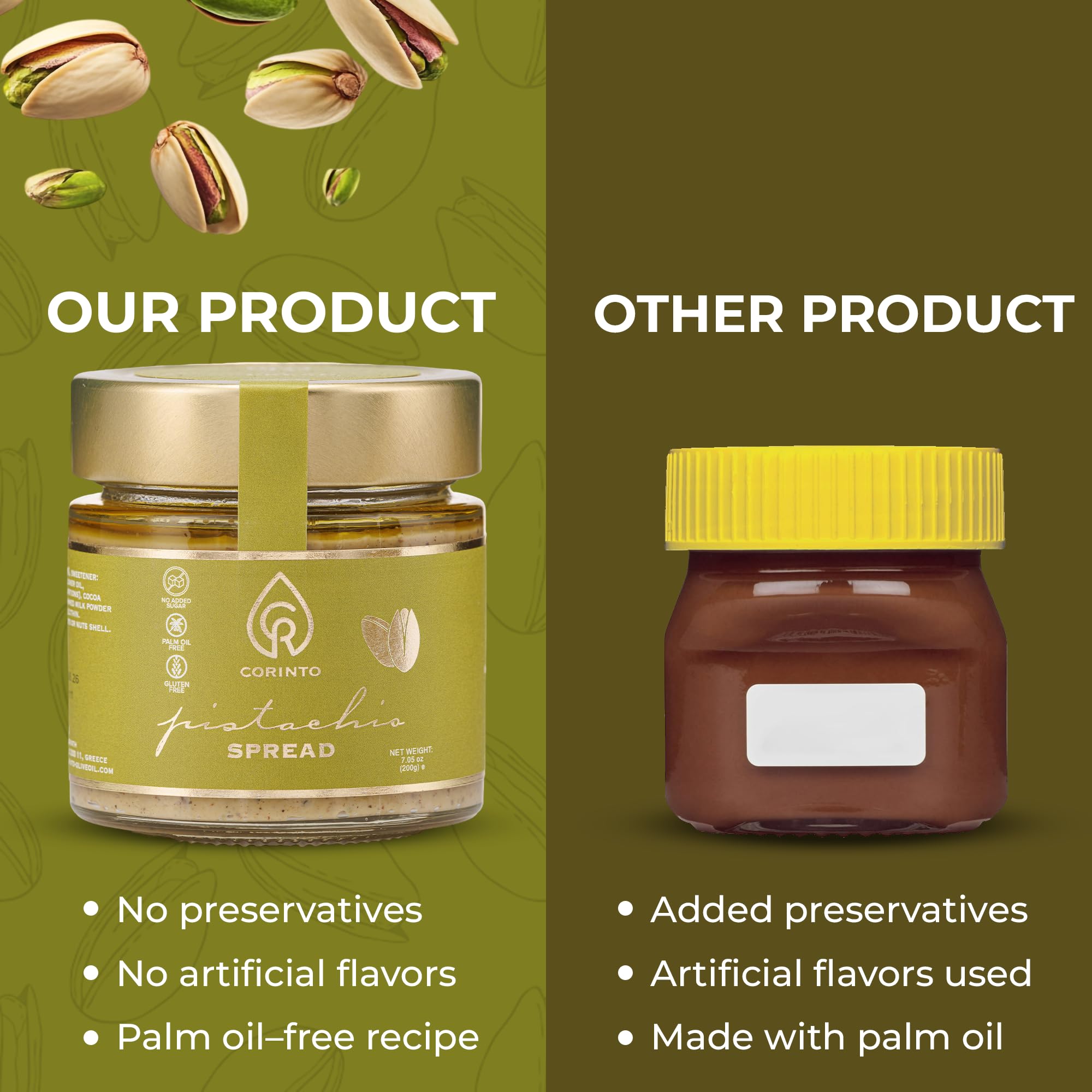 CORINTO pistachio cream spread as a pastry filling with creamy texture.