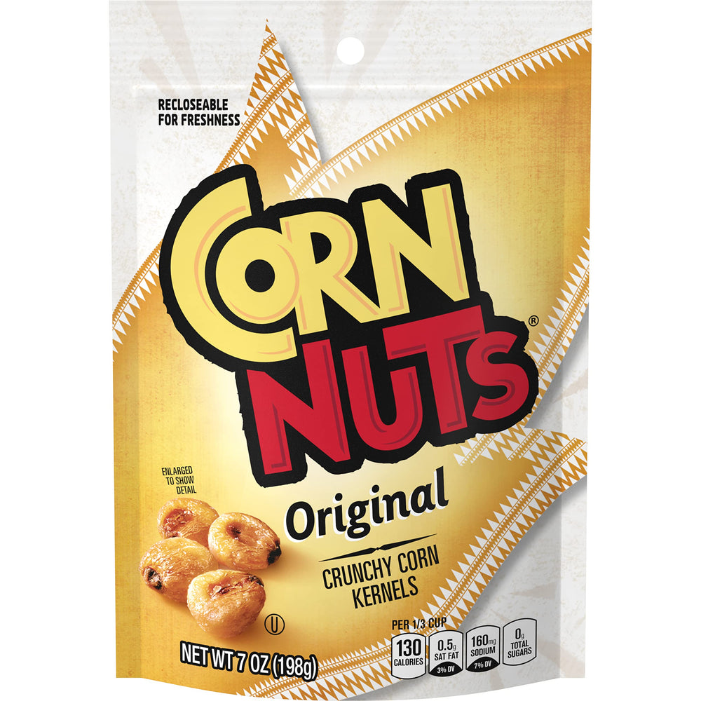 Corn Nuts Original crunchy kernels in a 7oz bag for bold on the go snacking