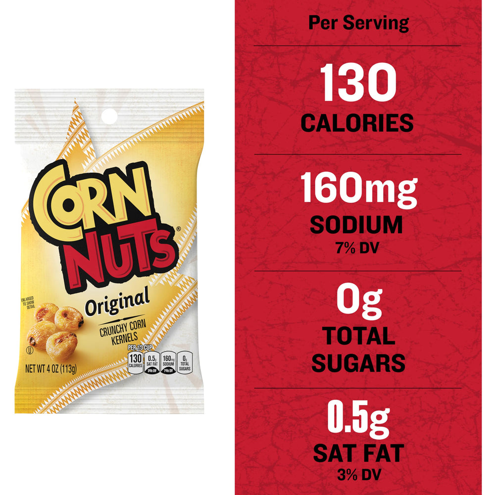 Corn Nuts Original Crunchy Kernels in lunchbox, convenient afternoon snack.