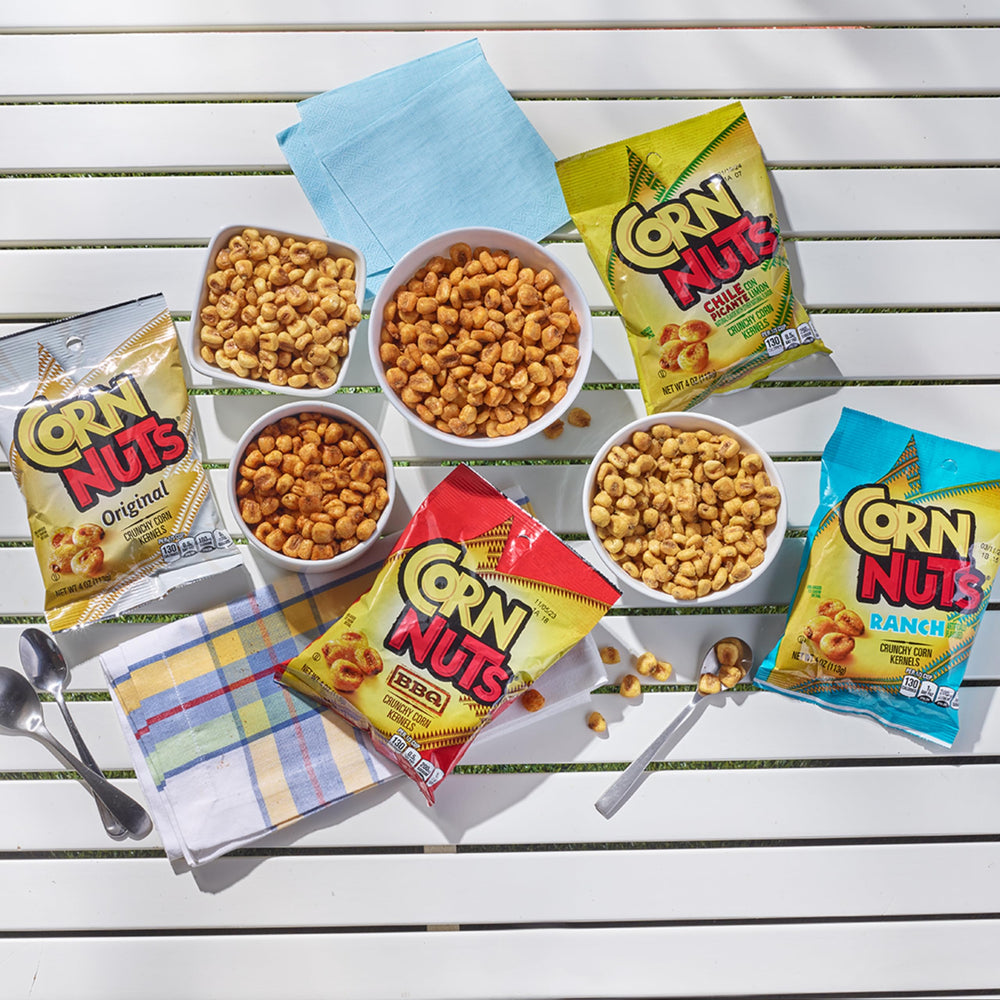 Corn Nuts Ranch on kitchen counter for quick cravings.