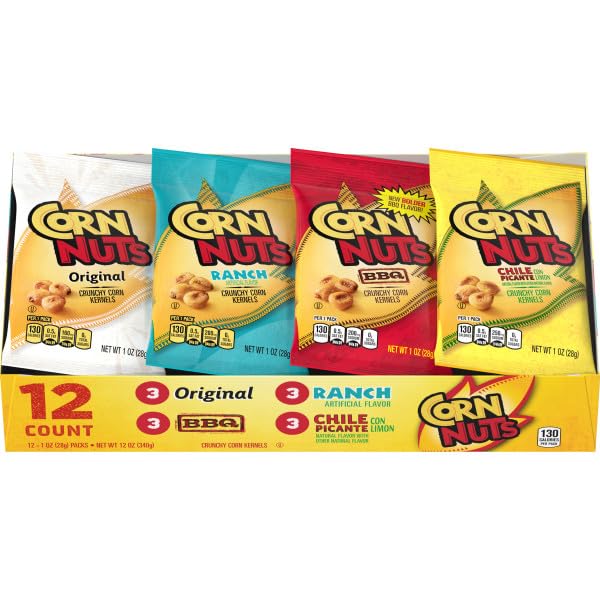 Corn Nuts Variety Pack box offers all four flavors for sharing.