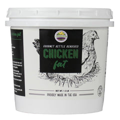 Cornhusker Kitchen Gourmet Chicken Fat tub full view, premium pantry staple for roasting