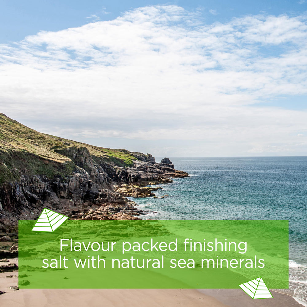 Cornish Sea Salt Co mineral flakes with Celtic waters subtly enrich sauces and pan reductions.