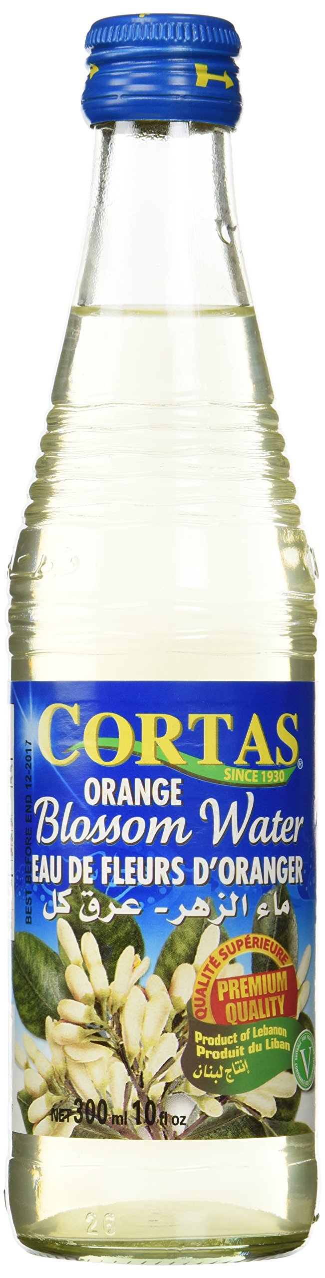 Cortas Orange Blossom Water bottle 300ml for culinary use and aromatic recipes.