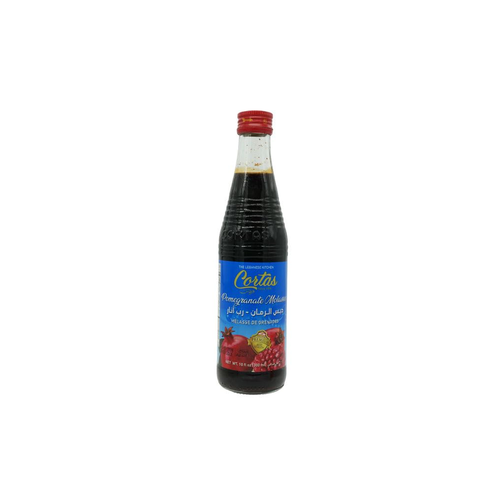 CORTAS Pomegranate Molasses bottle close-up, ideal for marinades and dressings