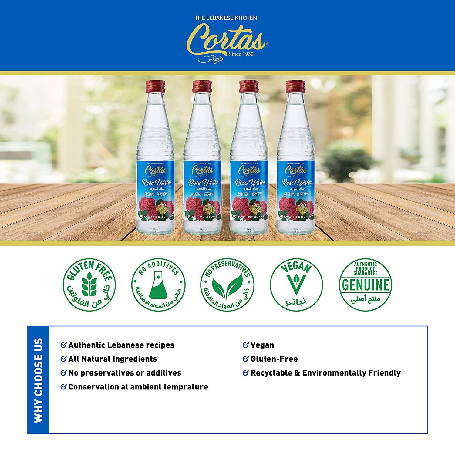 CORTAS Rose Water rose-petal close-up highlighting distilled aroma